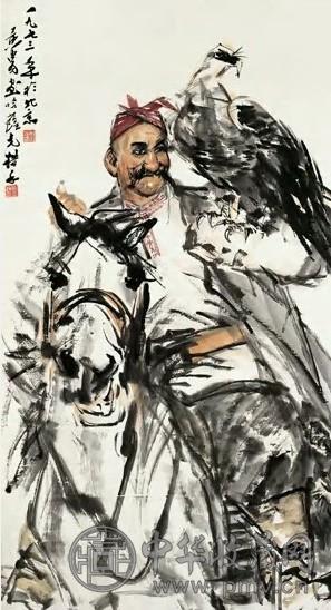 黄胄 近现代 哈萨克猎手 轴