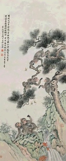 蔡铣 甲申(1944年)作 喜报封侯 立轴 设色纸本