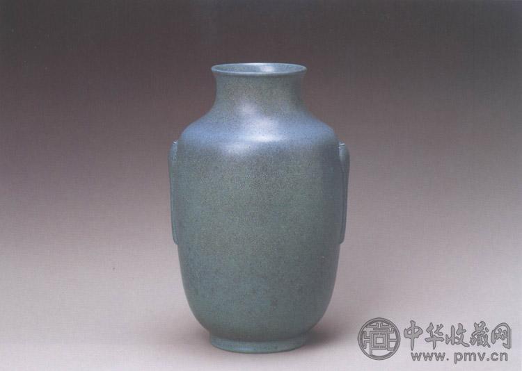 清道光 炉钧釉双耳灯笼尊