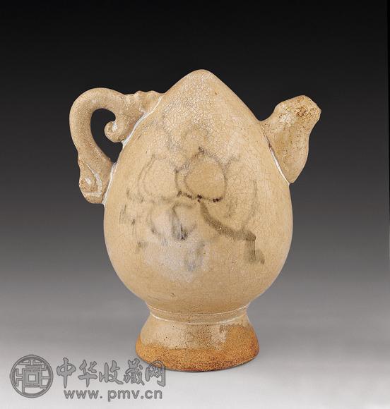 明 杂釉倒流壶