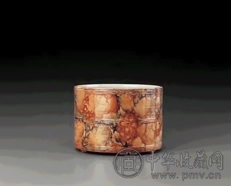 清乾隆 仿石釉弦纹炉