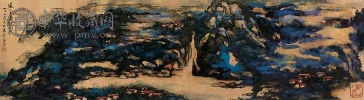 王康乐 2003年作 横江烟翠 镜心 设色金笺