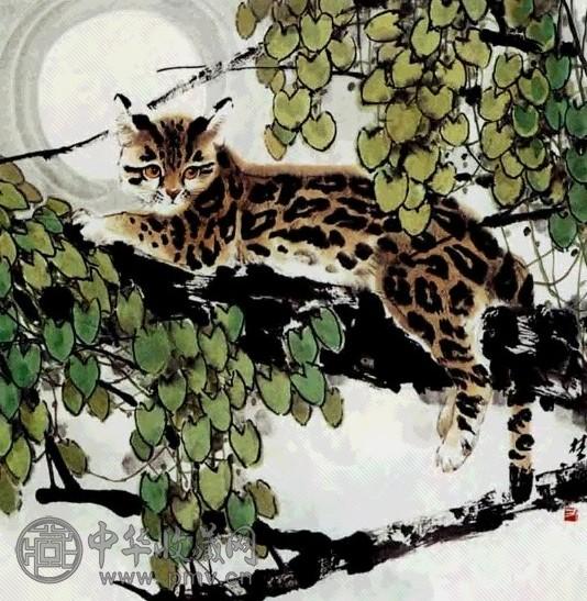 方楚雄 金钱豹 轴