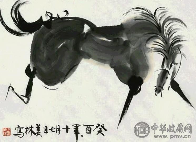 韩美林 马 镜心 纸本