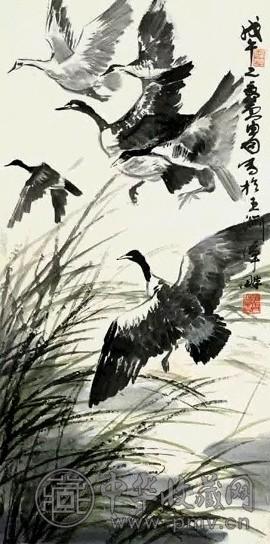 现代 黄胄 芦雁 轴