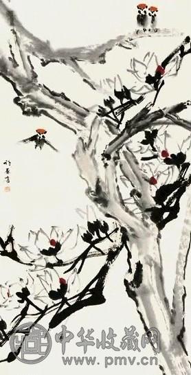 许麟庐 玉堂小鸟 立轴 纸本