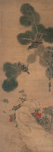 陆治 花鸟 立轴 绢本