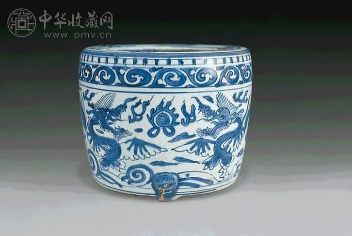 明万历 青花龙纹香炉