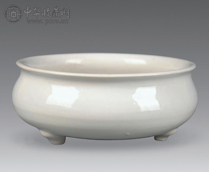 明末 白釉三足炉