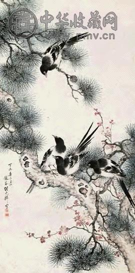 张兆祥 1907年作 四喜图 立轴 设色纸本