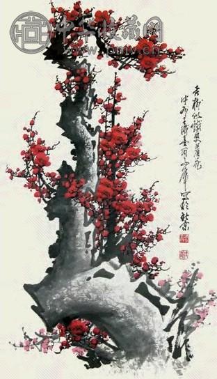 王成喜 梅花 立轴 设色纸本