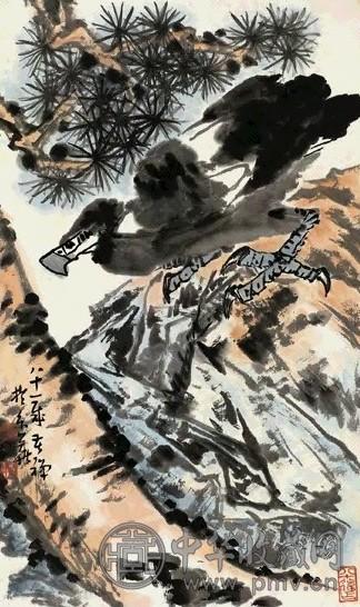 近现代 李苦禅 松鹰图 轴