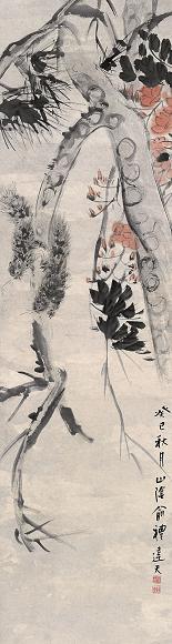 俞礼 花鸟 立轴 纸本
