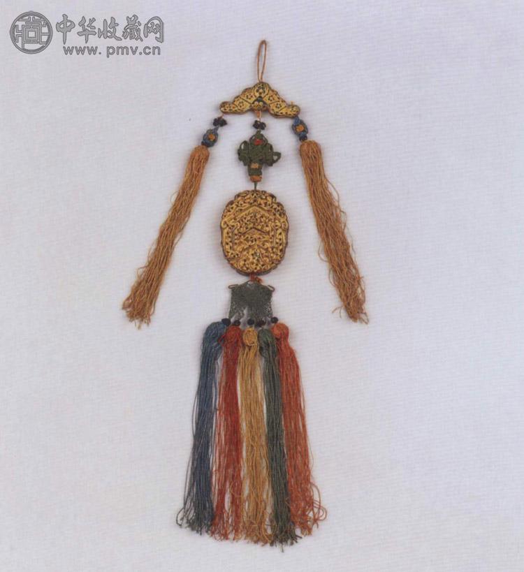 清 金漆透雕吉庆纹香囊