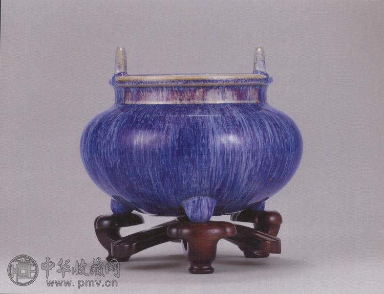 清中期 窑变釉双耳香炉