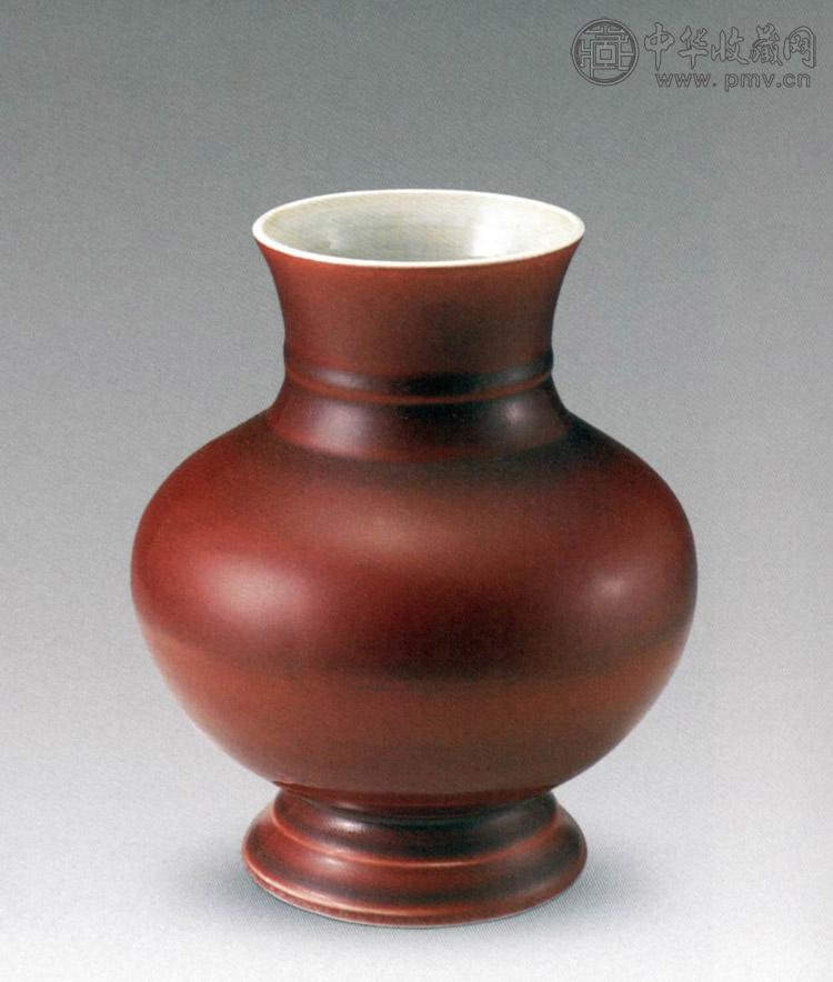 清康熙 郎窑红釉灯笼尊