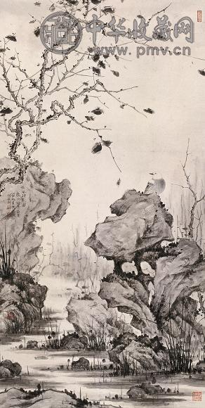 罗剑华 2003年作 秋风疏影图 立轴 设色纸本