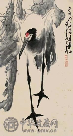 王子武 甲子(1984年)作 松鹤延年图 轴 设色纸本