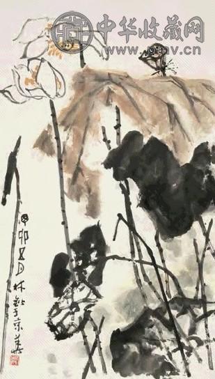 周炼霞 蝶兰 立轴 设色纸本