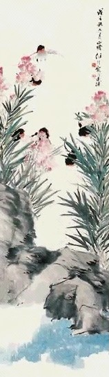 任伯年 花鸟 立轴 纸本