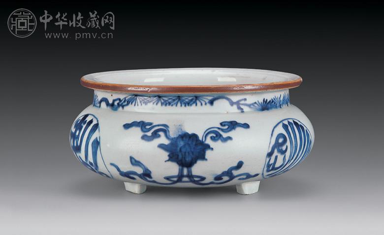 清康熙 青花回纹炉