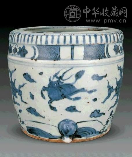 明万历 青花兽纹香炉