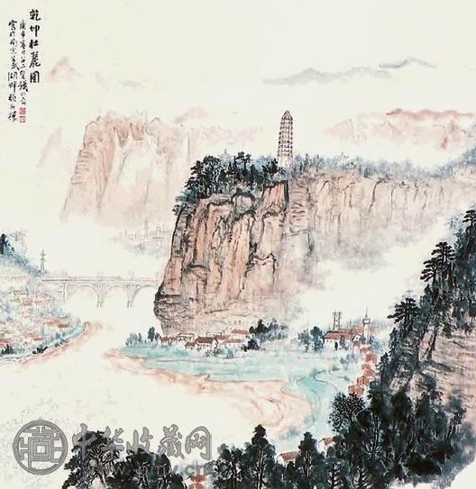 钱松喦 山水 立轴 纸本