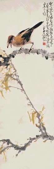 赵少昂 花鸟 立轴 设色纸本