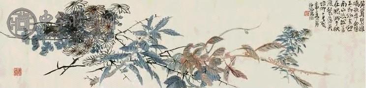 吴涛 1872年作 花卉 镜心