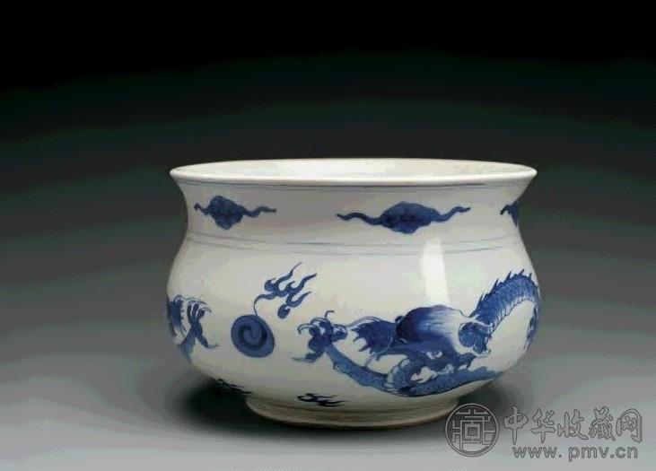 清康熙 青花龙纹香炉