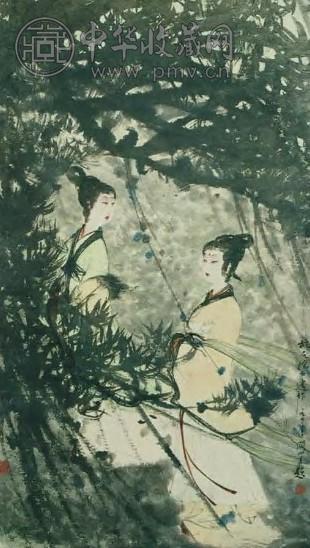 傅抱石 现代 二湘图 轴