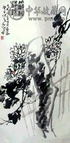 霍春阳 菊石 立轴 设色纸本