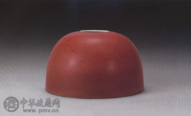 清康熙 豇豆红暗刻夔龙太白尊