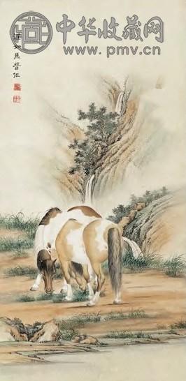 马晋 骏马闲情 轴