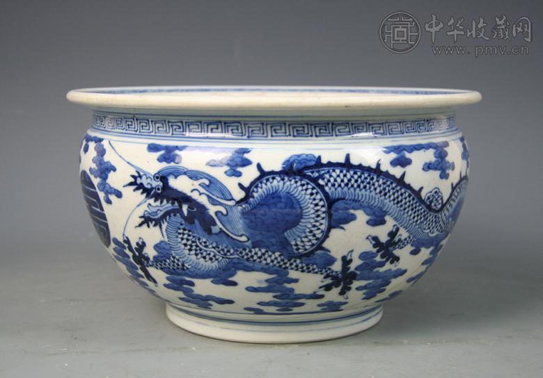 清中期 青花云龙纹香炉