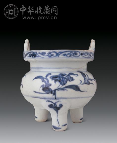 元 青花鬲式双耳三足香炉