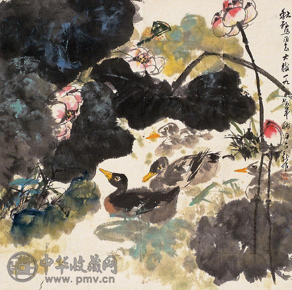 杨正新 花禽 镜心