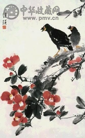 刘继瑛 八哥 立轴 设色