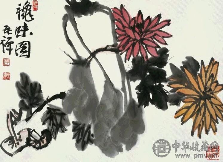 李苦禅 秋味图 镜片 纸本