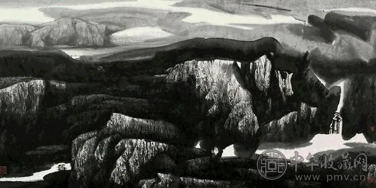 董继宁 1999年 山水 镜心 水墨纸本