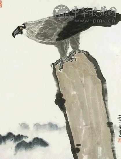 近现代 吴作人 鹰 轴
