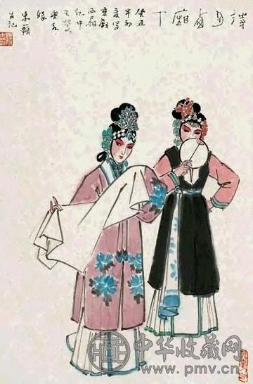 蒋采萍 待月西厢下 立轴 设色纸本