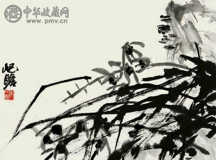 朱屺瞻 兰花 镜片 设色纸本