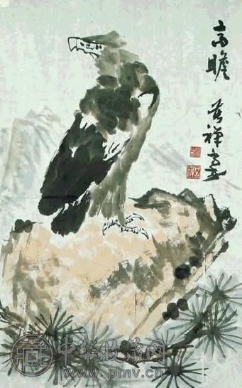 近现代 李苦禅 高瞻 镜心