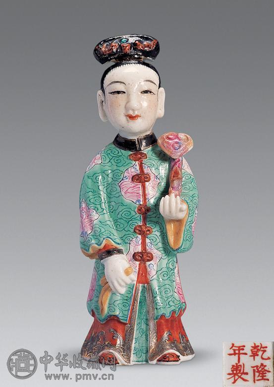 清乾隆 粉彩仕女烟壶