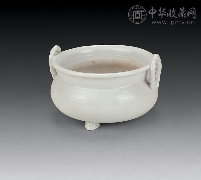 清中期 德化窑白釉绳耳炉