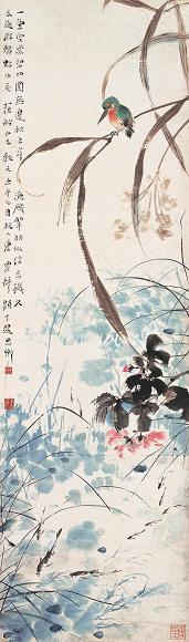 唐云 壬午(1942年)作 翠羽秋色 立轴 设色纸本