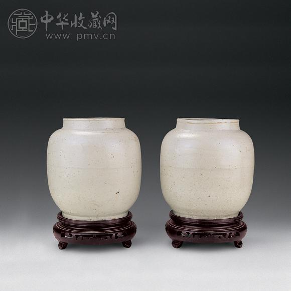 明早期 框府釉壮罐(1对)