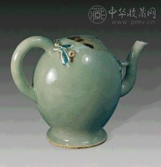 清乾隆 青花釉里红倒流壶