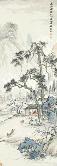 近现代 钱松嵒 山水 轴